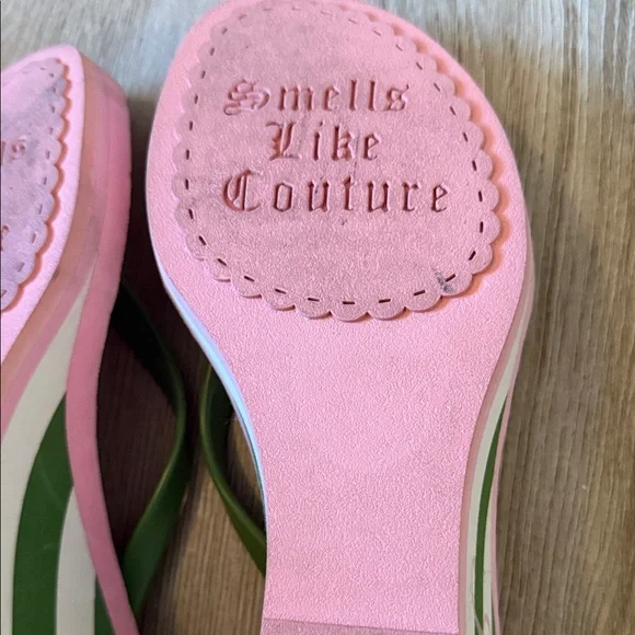 Juicy Couture Green and Pink Wedge Sandals - Picture 3 of 4